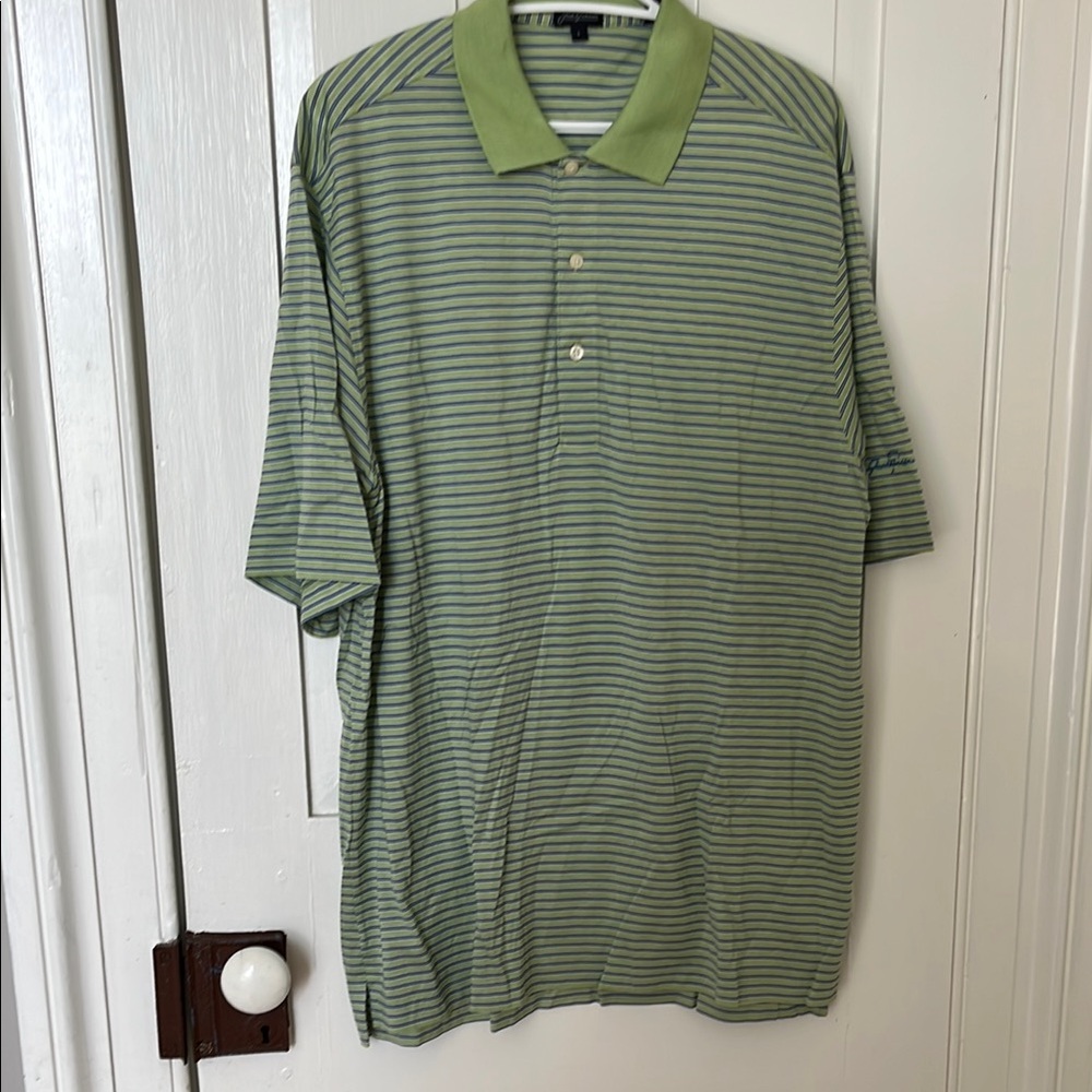 Classic Green Striped Polo Shirt